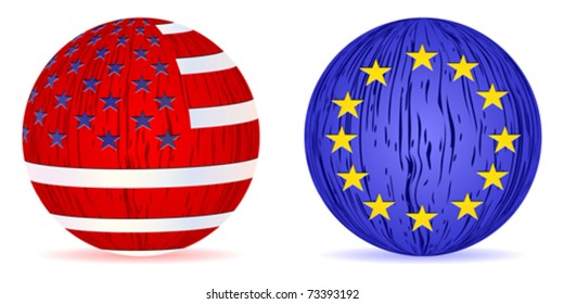 american and european flag