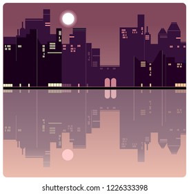 An American evening city background