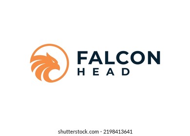American falcon eagle head logo icon design