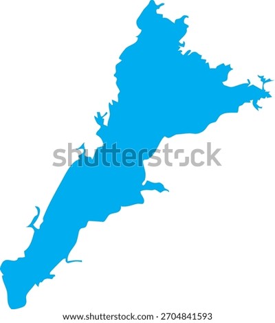 American Falls Dam Reservoir Map Shape Vector in Idaho