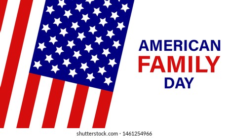 American Family Day. August 4-th. Holiday in United States. Design for poster, greeting card, banner.Vector EPS 10
