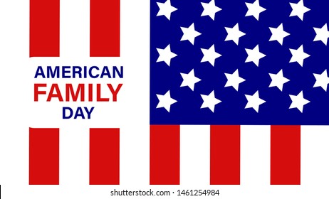American Family Day. August 4-th. Holiday in United States. Design for poster, greeting card, banner.Vector EPS 10