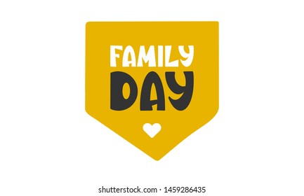 American Family Day. Celebrated annual in August. Handwritten vector lettering. Unique hand drawn nursery poster. Cute phrases. Ink brush calligraphy. Scandinavian style. Poster, card, banner, t-shirt