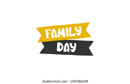American Family Day. Celebrated annual in August. Handwritten vector lettering. Unique hand drawn nursery poster. Cute phrases. Ink brush calligraphy. Scandinavian style. Poster, card, banner, t-shirt