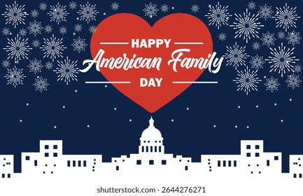 american family day design concept, vector illustration