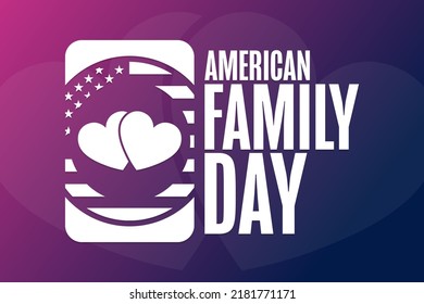 American Family Day. Holiday concept. Template for background, banner, card, poster with text inscription. Vector EPS10 illustration