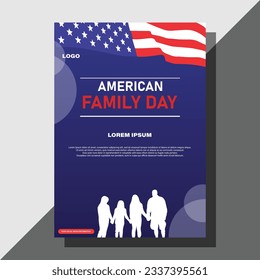 american family day poster flyer vector design