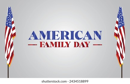 American Family Day Stylish Text With Usa Flag illustration Design