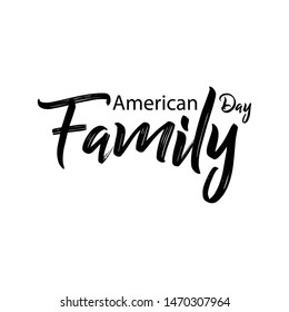 American Family Day Vector Template, Celebrated Annual in August. Happy Holiday in United States