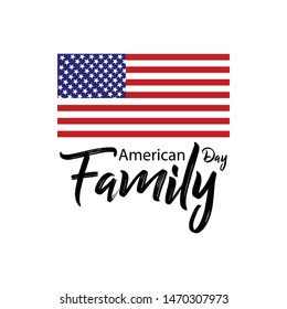 American Family Day Vector Template, Celebrated Annual in August. Happy Holiday in United States
