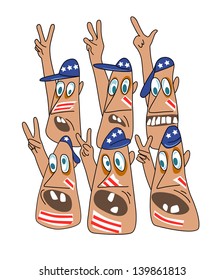 American fans supporting their sport team.