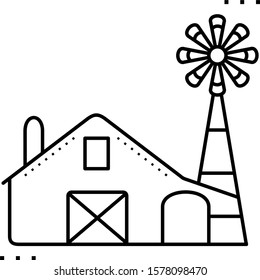 American Farm line art icon 