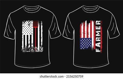 American Farmer T-Shirt Design With Flag