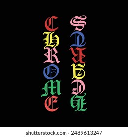 An American fashion brand has chosen a Chrome Hearts logo in the style of Medieval Gothic.Majority of their products are produced in their Hollywood production factory.