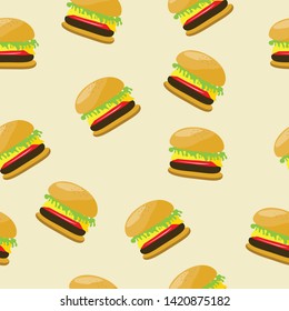 American fast food hamburger pattern