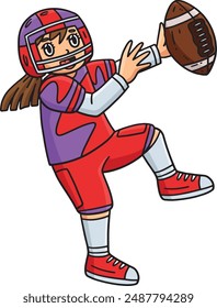 American Female Player Catching Football Clipart