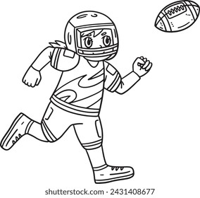 American Female Player Chasing Football Isolated 