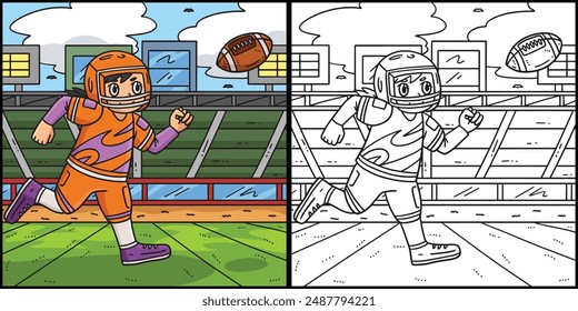 American Female Player Chasing Football 