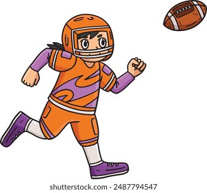 American Female Player Chasing Football Clipart