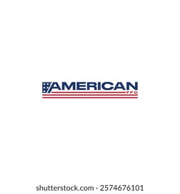 AMERICAN FFC Football Club Flag icon illustration with modern typography Logo design.