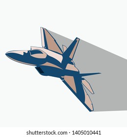 American Fighter Jet Icon Vector Illustration