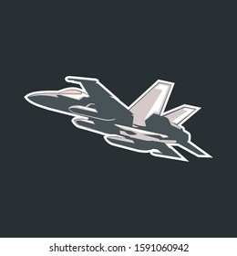 American fighter jet icon vector illustration