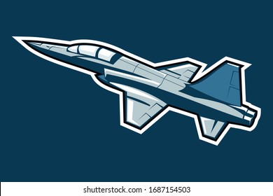 American Fighter Jet Icon Vector Illustration 