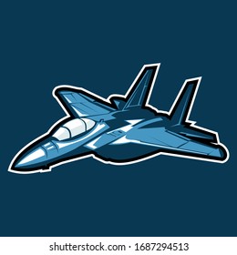 American Fighter Jet Icon Vector Illustration