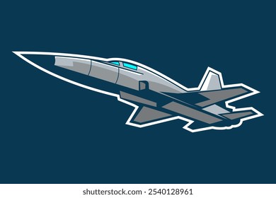 Ilustración vectorial de icono de avión de combate estadounidense 