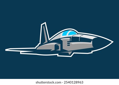 Ilustración vectorial de icono de avión de combate estadounidense 