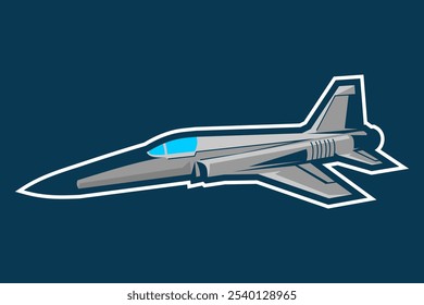 Ilustración vectorial de icono de avión de combate estadounidense 