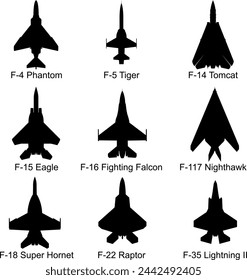 American Fighter Jets Silhouette Pack