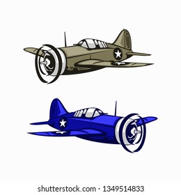 American fighter plane vector illustration