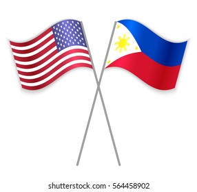 American Filipino Crossed Flags United States Stock Vector (Royalty ...
