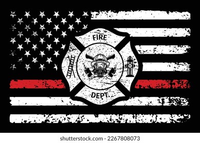 American Fire Department Flag Design