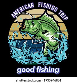 American fishing trip good fishing t shirt design