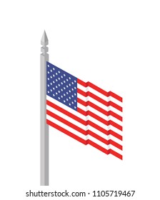 American flag 3d isometric flag