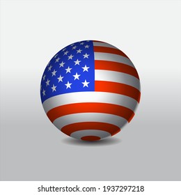 American Flag 3d Sphere Vector