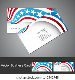 American Flag 4th july business card set  illustration