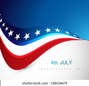 American Flag 4th july independence day wave illustration