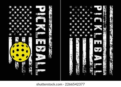 American Flag 4th Of July Pickleball Design