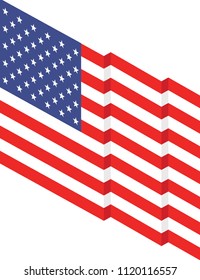 American flag for 4th of July. USA Independence Day design