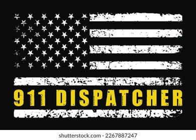 American Flag 911 Dispatcher Design