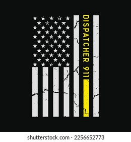 American Flag 911 Dispatcher funny t-shirt design svg