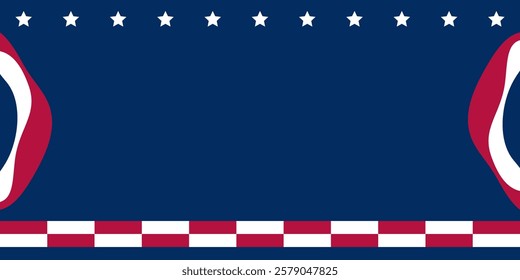 American flag abstract background with empty space for text. Design for banner, poster, greeting card.