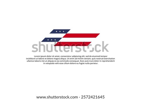 american flag abstract logo design