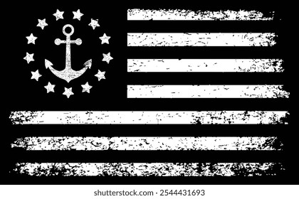 American Flag With Anchor Design