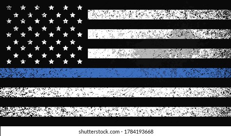 American flag awareness campaign against racial discrimination black lives matter concept support for law enforcement horizontal vector illustration