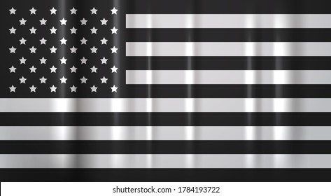 Black White American Flag Rectangular Shaped Stock Vector (Royalty Free ...