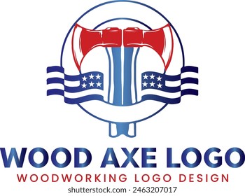 American Flag axe logo design for download your business